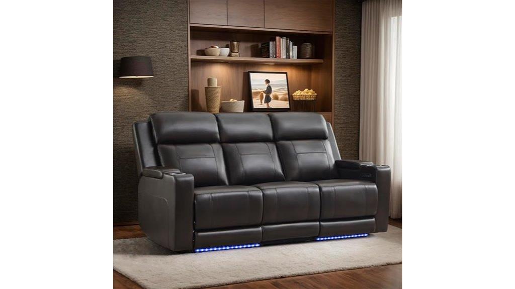 reclining sofa with lights