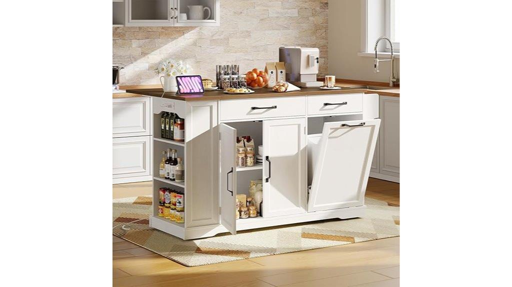 rolling kitchen island with outlets