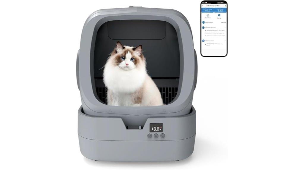 self cleaning app controlled litter box