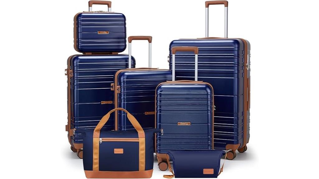 seven piece hard shell luggage