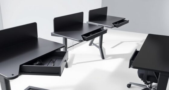 sit stand desks with drawers