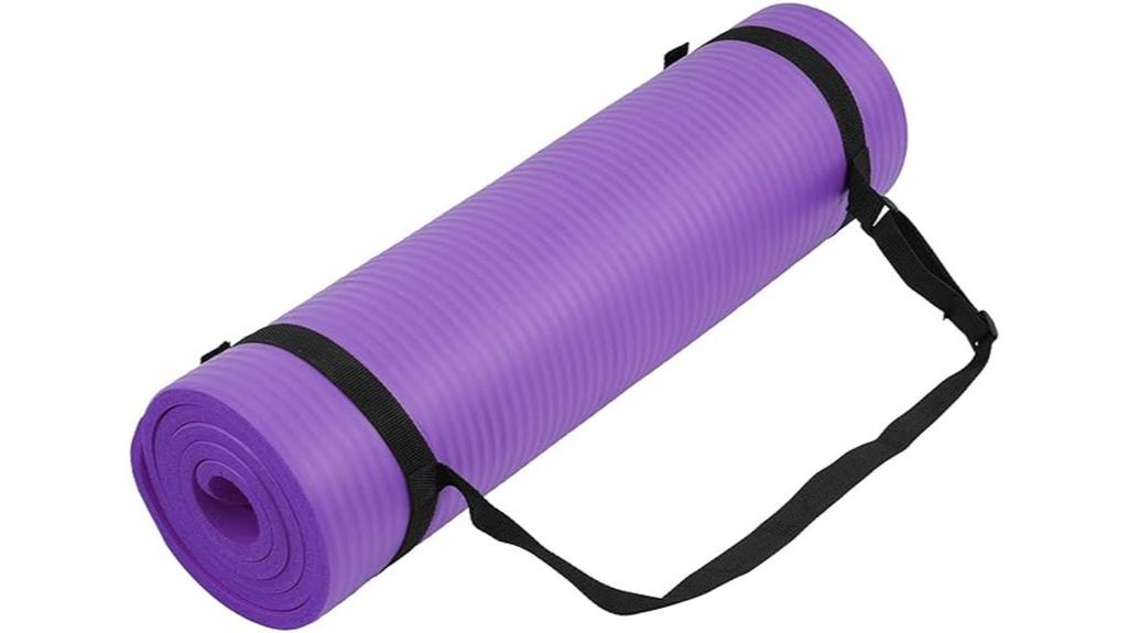 thick yoga mat with strap