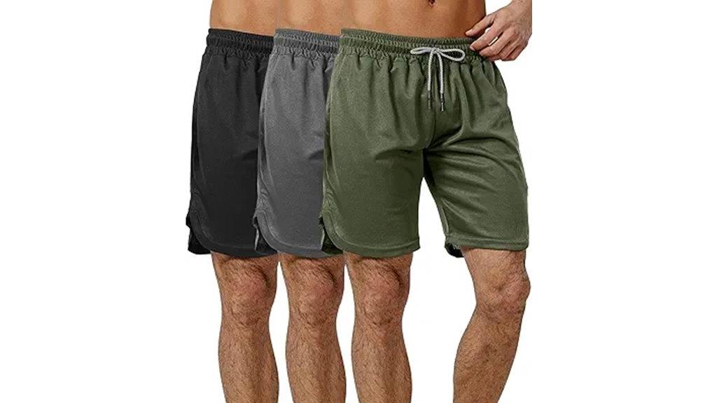 three pack men s workout shorts