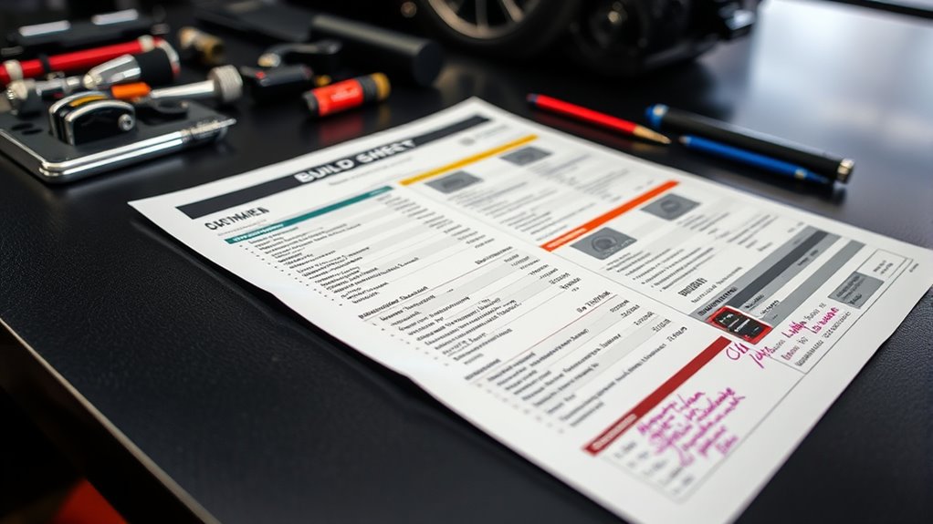 vehicle build sheet details