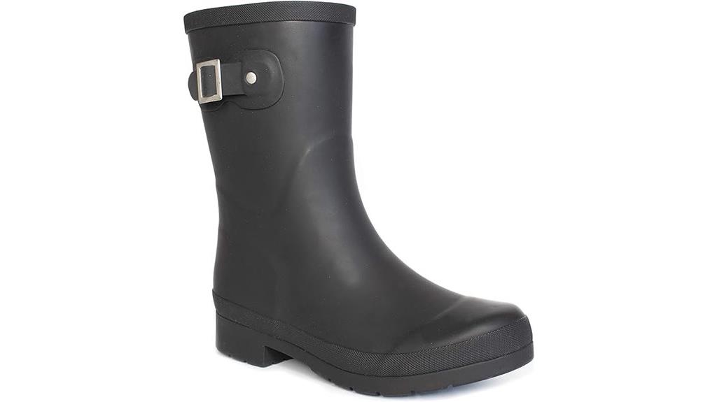 waterproof mid height rain boots