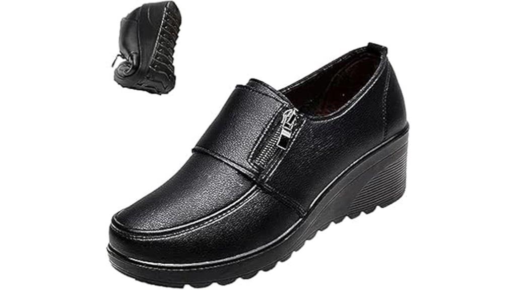 women s round toe wedge pumps