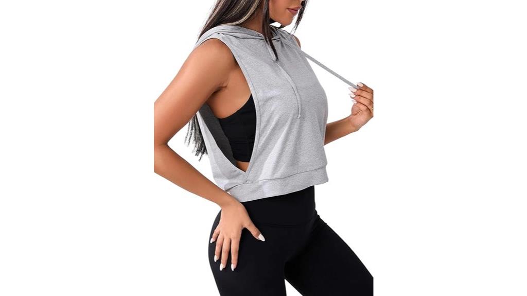 women s sleeveless hooded crop