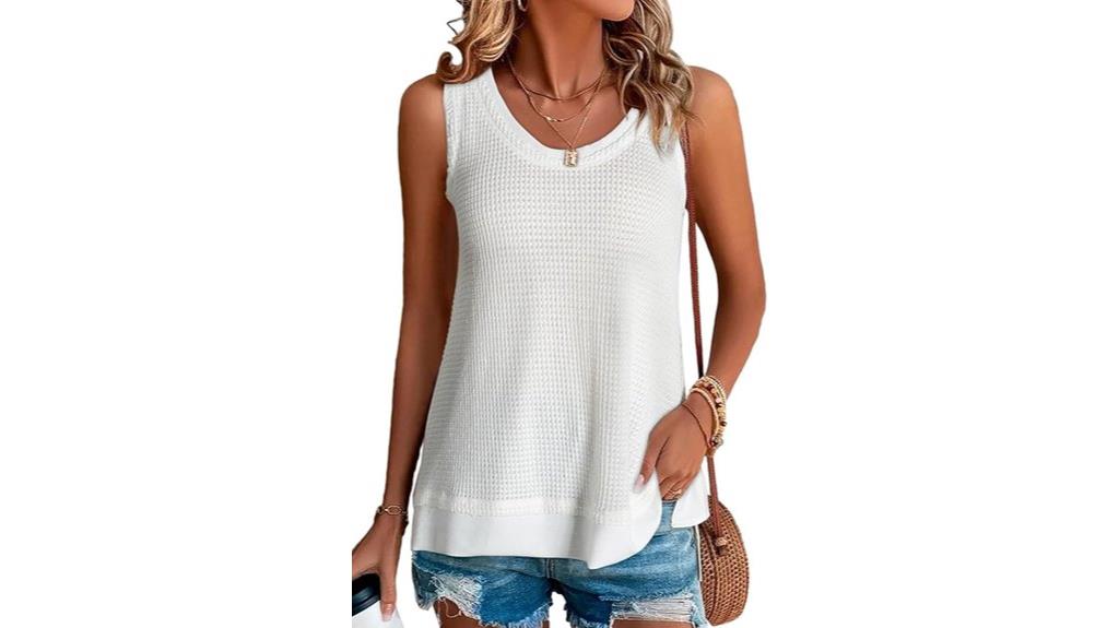 women s summer waffle tank