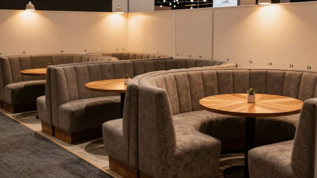 comfortable booth clearance spacing