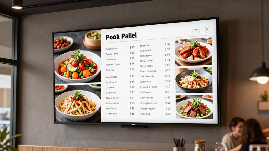 interactive dynamic menu displays
