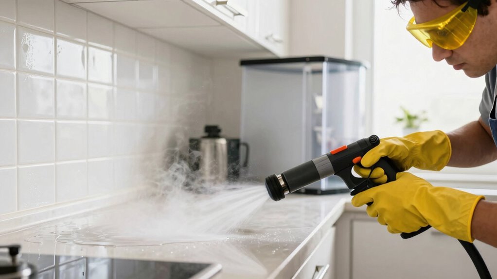 pressure wash kitchen surfaces safely