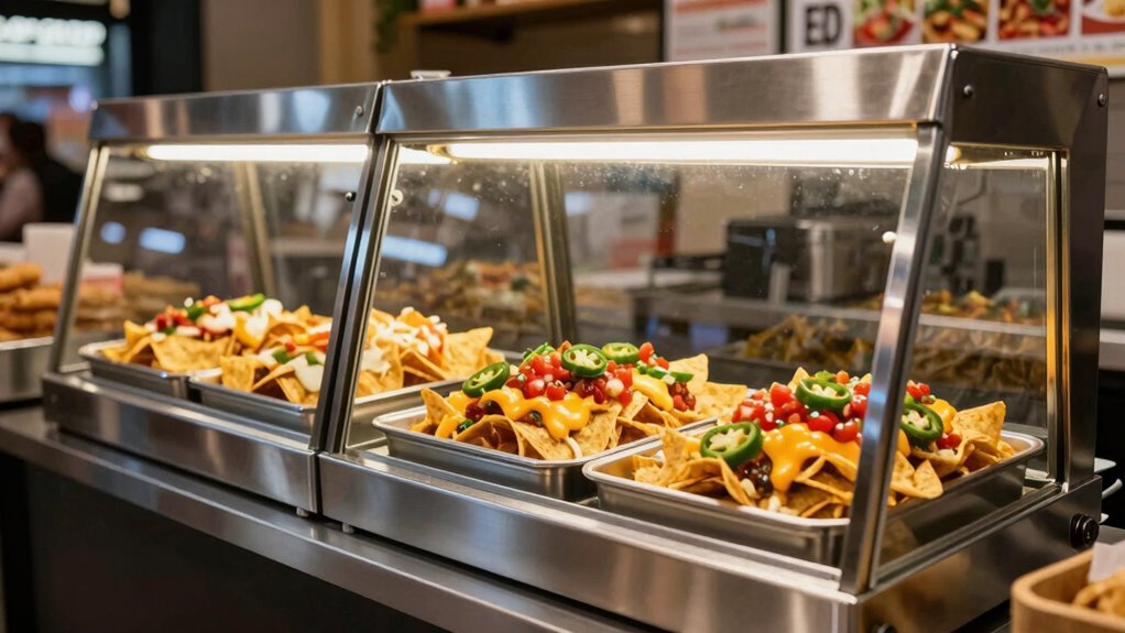 top nacho warmer display cases