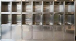 top stainless steel trash stations