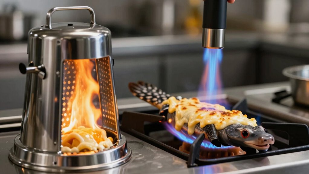 cheese melting versus finishing