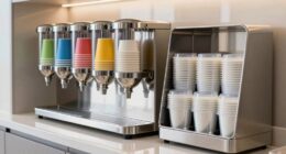 efficient cup and lid storage