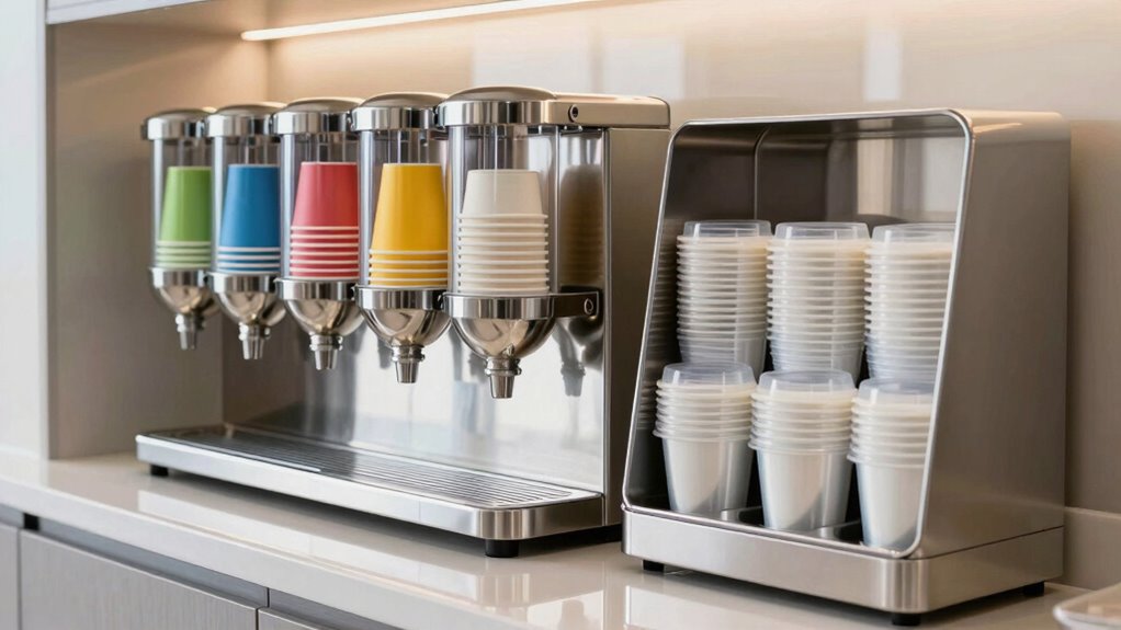 efficient cup and lid storage