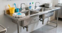 efficient mop sink cleaning