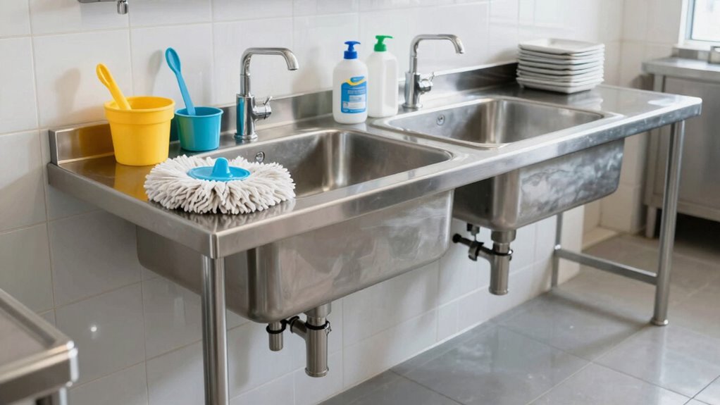 efficient mop sink cleaning