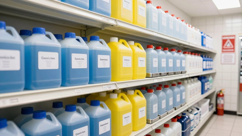 organized labeled chemical storage