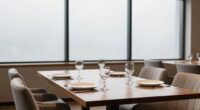 quietly organized dining spaces
