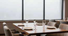 quietly organized dining spaces