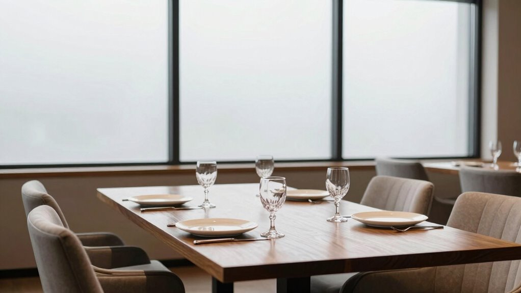 quietly organized dining spaces