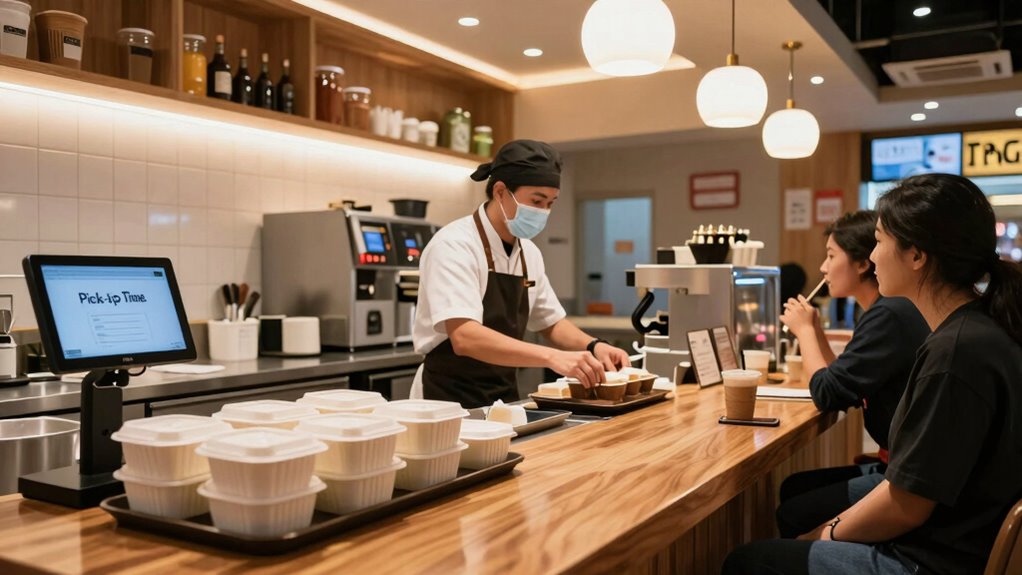 scheduled restaurant pickup times