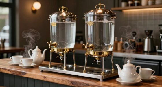 tea service hot water towers