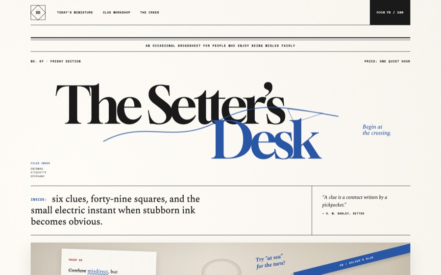 The Setter's Desk — A Cryptic Crossword Atelier