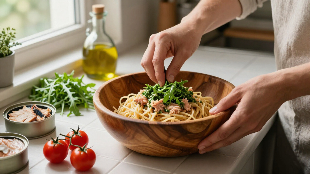 Pasta Di Avena Con Tonno E Pesto Di Rucola