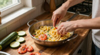 Fusilloni Con Gamberi Rossi E Zucchine