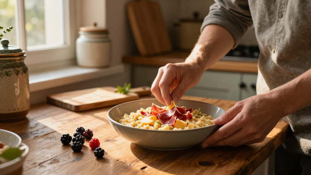 Orzotto Al Formaggio, Speck E Frutti Di Bosco