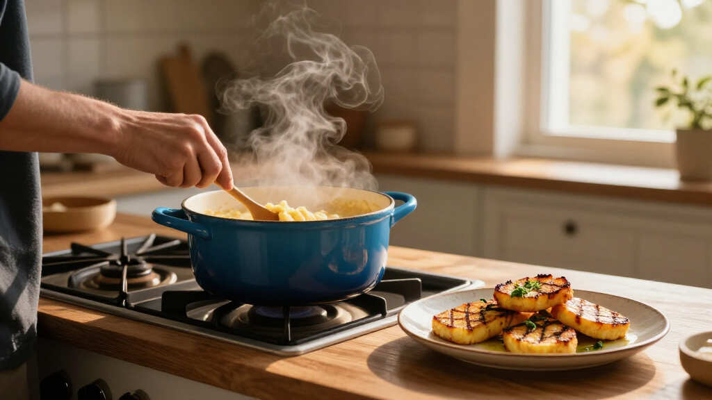 Sunday Polenta: Creamy First, Grilled Later — One Pot, Two Meals